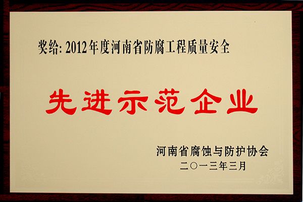 2012年度先進示范企業(yè)
